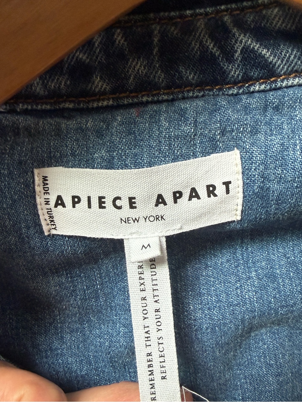 Apiece Apart Pia Oversized Shacket in the Austin Wash, size Medium. - Picture 7 of 8